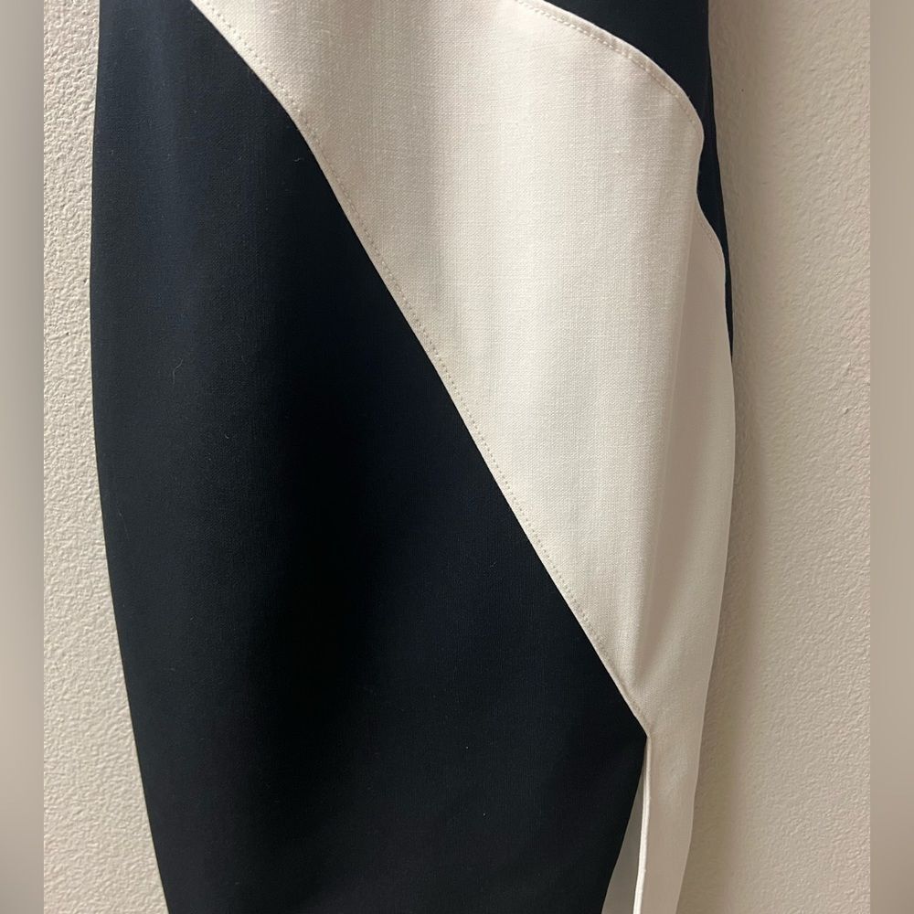 Elizabeth and James Shylen Asymmetrical Midi Dress in Black & White Sz 0 - Picture 8 of 16